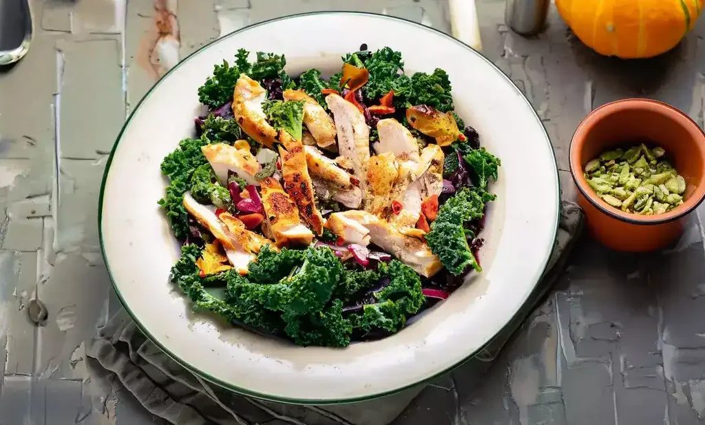 Autumn Kale Salad with Chicken